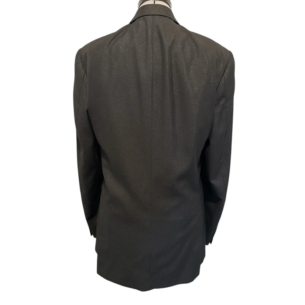 Vinci Vest & Sport Coat Blazer Men's 40L RN 114572‎ Metallic Black blazer vest